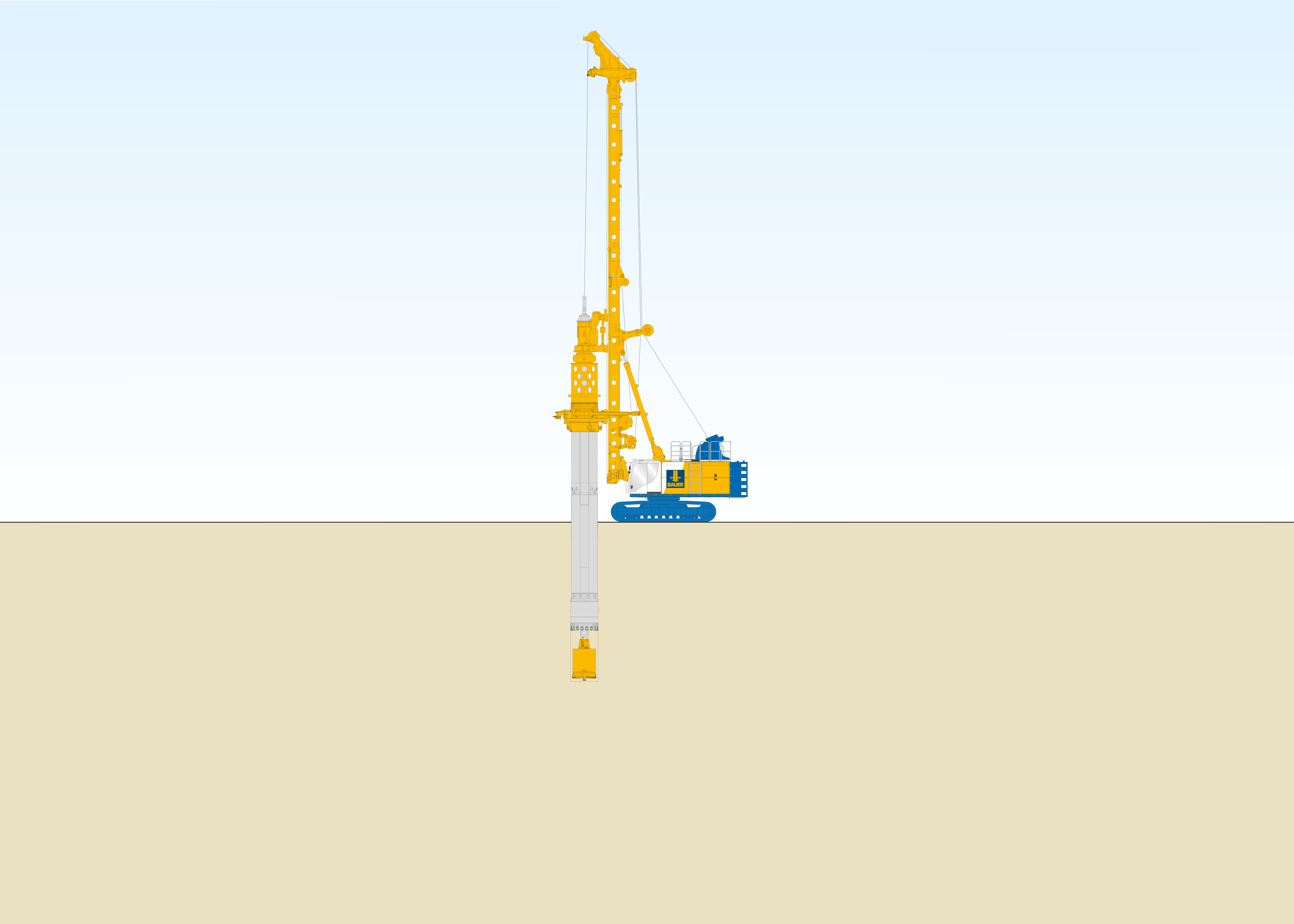 Method sketch of Kelly Pile from Bauer Spezialtiefbau