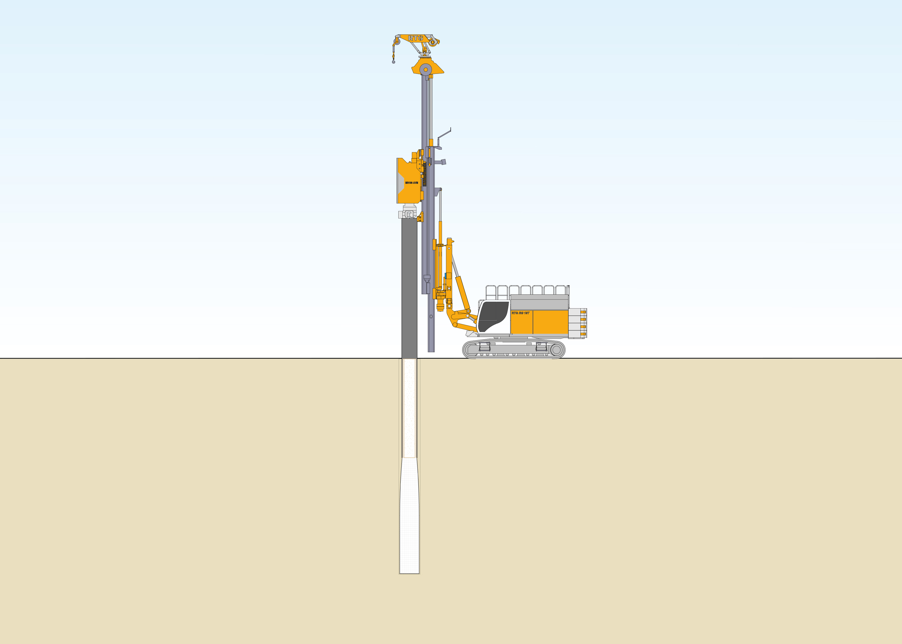 Method sketch of Vibro Textile Columns from Bauer Spezialtiefbau