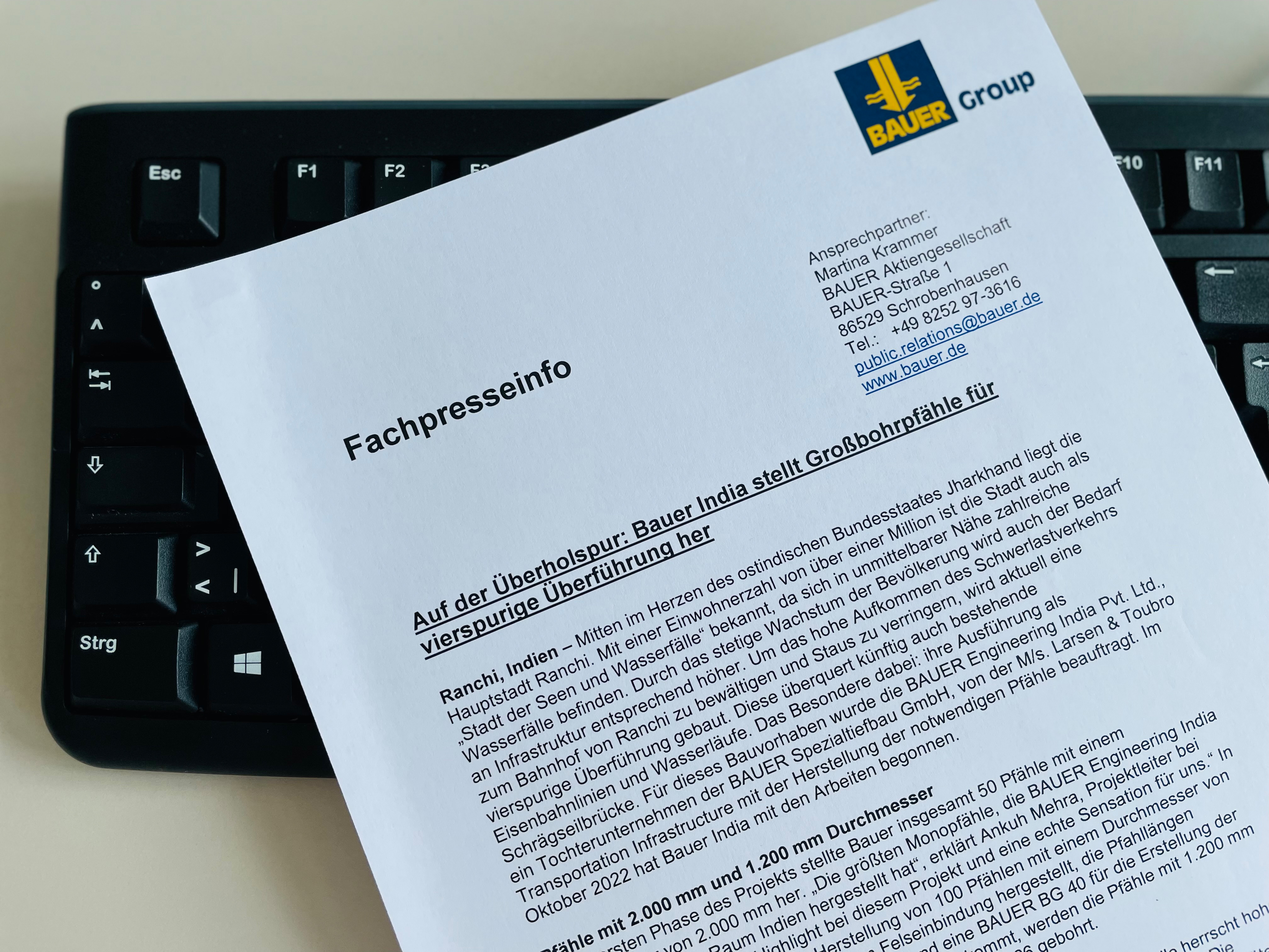 Pressemitteilungen von Bauer Spezialtiefbau