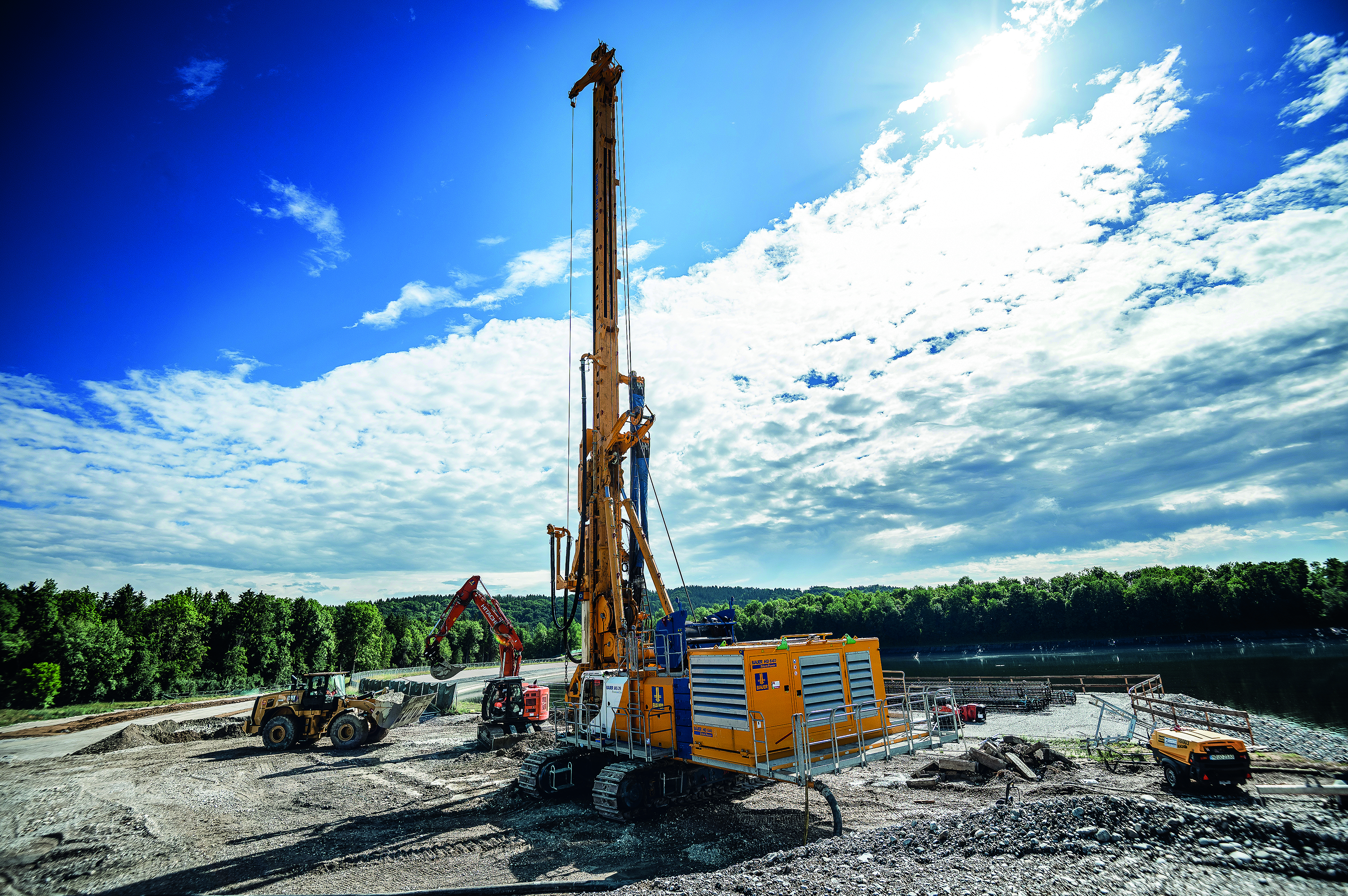 Hochwasserrückhaltebecken Feldolling von Bauer Spezialtiefbau