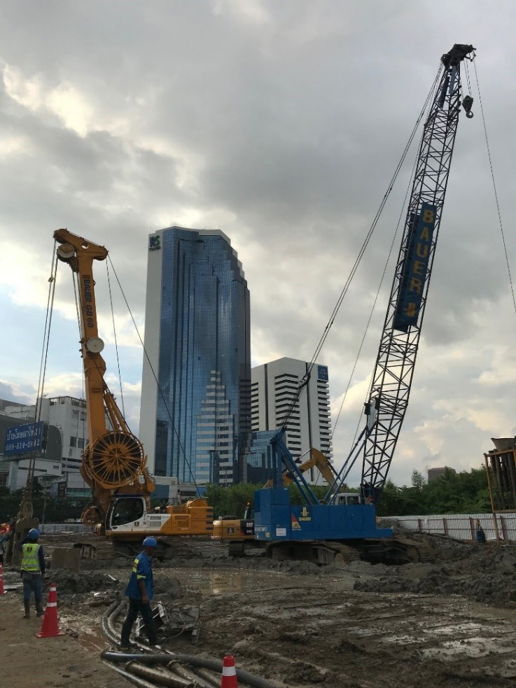 For the MRT Orange Line Project, Contract E1, Thai Bauer played a key role in the foundation work
