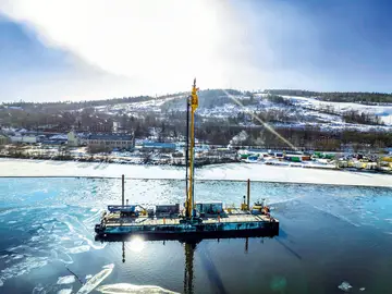 Soil improvement under water by Bauer Spezialtiefbau