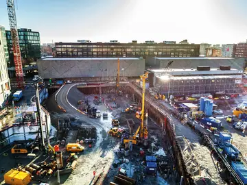 Einsatz von innovativem Lift-Cell Verfahren bei Bauvorhaben Postbyen in Kopenhagen von Bauer Spezialtiefbau