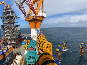 Bauer Spezialtiefbau Dive Drill Set Up for Offshore Foundations