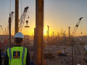 Planung des Bauprojektes auf der Baustelle in NEOM von Bauer Spezialtiefbau