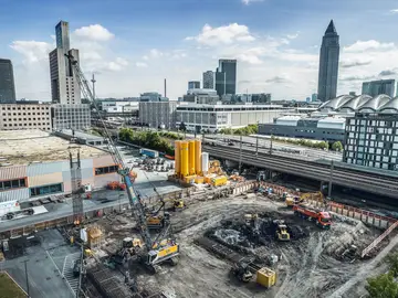 Bauvorhaben Messeeingang Süd in Frankfurt von Bauer Spezialtiefbau