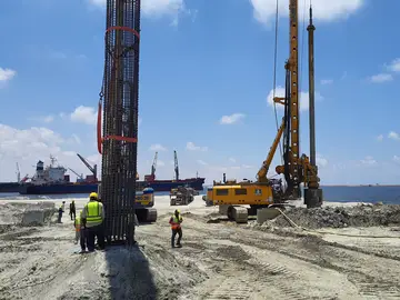 Gründungsarbeiten für Hafen Alexandria in Ägypten von Bauer Spezialtiefbau