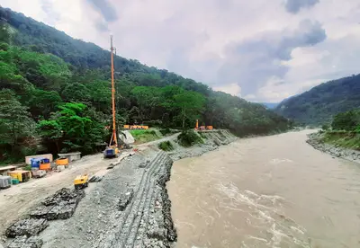 Der Bau des indischen Teesta VI Wasserkraftwerks in Indien von Bauer Spezialtiefbau