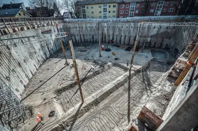 Geothermische Aktivierung einer MIP-Wand für die Quartiersversorgung in Lindau von Bauer Spezialtiefbau 