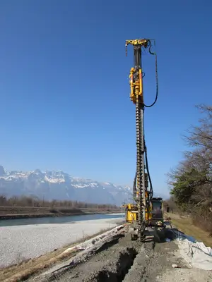  Bauer Spezialtiefbau uses Mixed-in-Place method for dike rehabilitation in Schaan, Liechtenstein