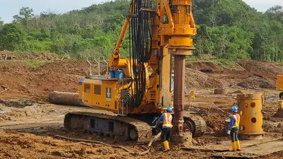 Bored piles with diameters up to 1500 mm for Taba Penanjung Bengkulu Toll Road in Indonesia by Bauer Spezialtiefbau