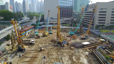 Excavation pit construction for MPP Office Building in Jakarta, Indonesia by Bauer Spezialtiefbau