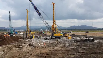 Foundation work for New Yogyakarta International Airport in Indonesia by Bauer Spezialtiefbau