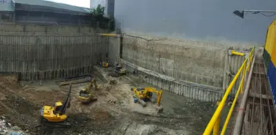 Bauer Philippines carried out the design and construction for the 4-storey excavation pit