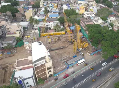 Diaphragm wall work for Chennai Metro construction by Bauer India